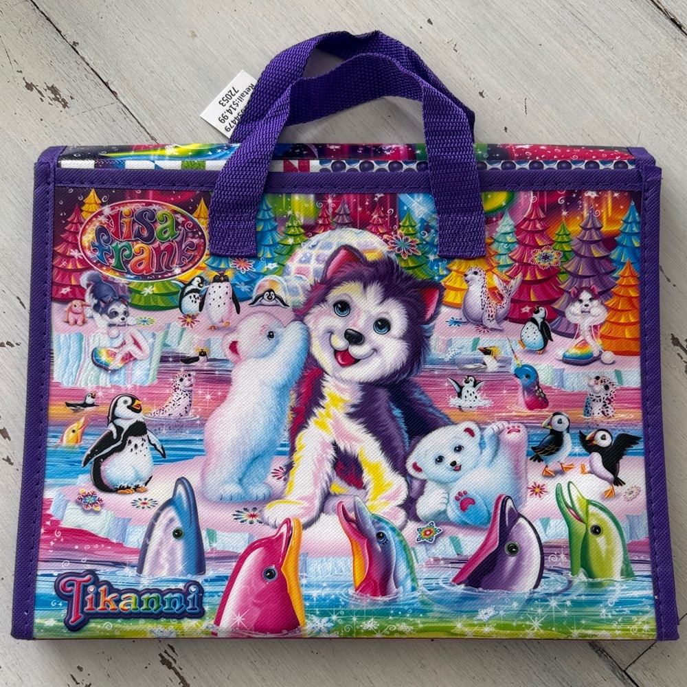 Lisa Frank Tikanni Husky Trifold Art Portfolio Carrying Case - NEW - 2022